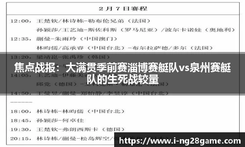 焦点战报：大满贯季前赛淄博赛艇队vs泉州赛艇队的生死战较量